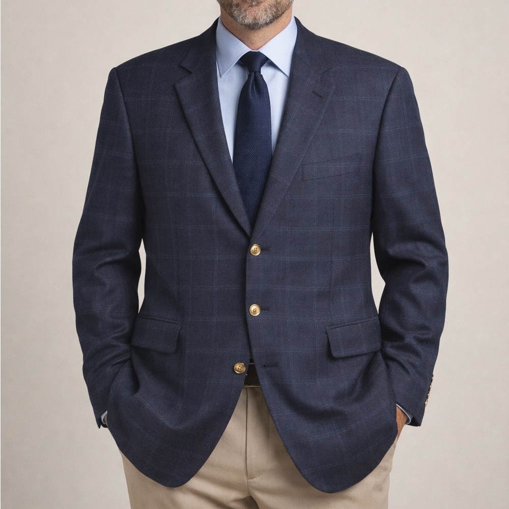 Pal‎ Zileri Plaid 100% Wool Blazer 48R